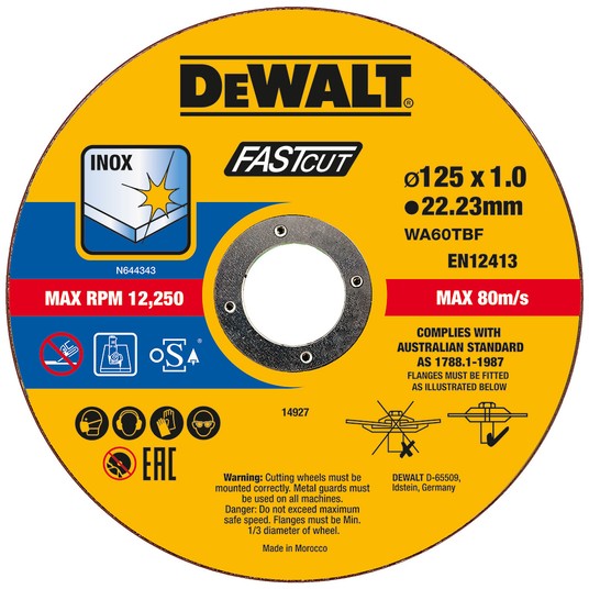 100x tarcza do metalu 125x1 INOX DeWalt+bezrękawni -zdjęcie numer 2