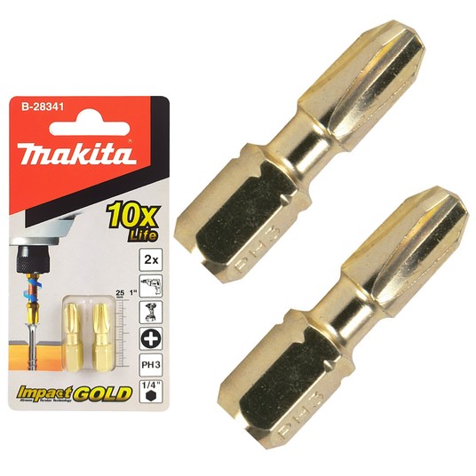 BIT PH3 x 25mm IMPACT GOLD MAKITA (opk=2szt) -zdjęcie numer 2