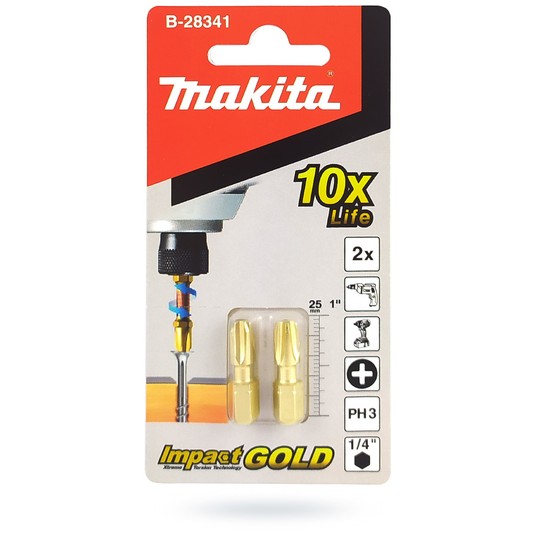 BIT PH3 x 25mm IMPACT GOLD MAKITA (opk=2szt) -zdjęcie numer 5