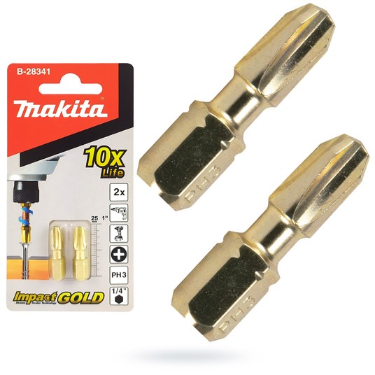 BIT PH3 x 25mm IMPACT GOLD MAKITA (opk=2szt) -zdjęcie numer 1