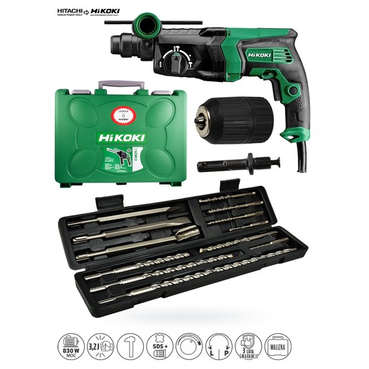 DH26PC2 WSZ młotowiertarka + dłuta12cz+ główka -zdjęcie numer 2