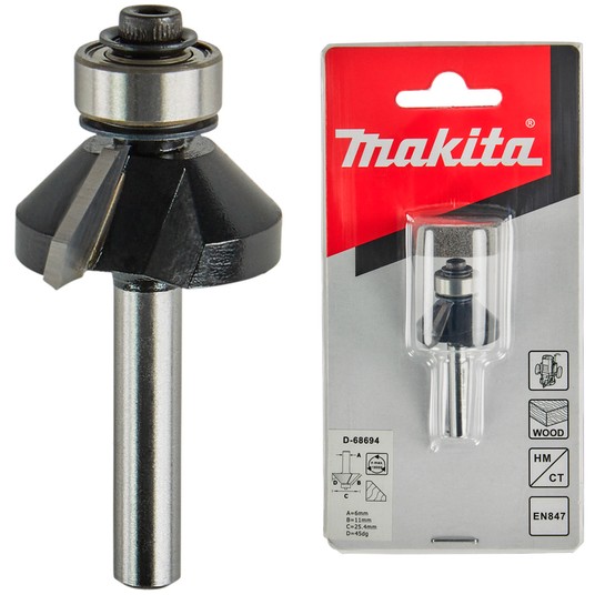 Frez do fazowania 6mm 25,4x51mm z łożysko MAKITA -zdjęcie numer 1