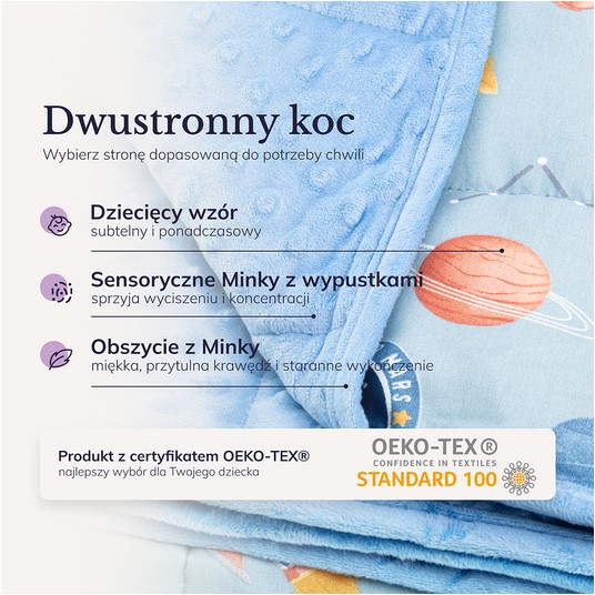 Koc obciążeniowy niebieski kosmos 2,4 kg YoCo (4) -zdjęcie numer 8
