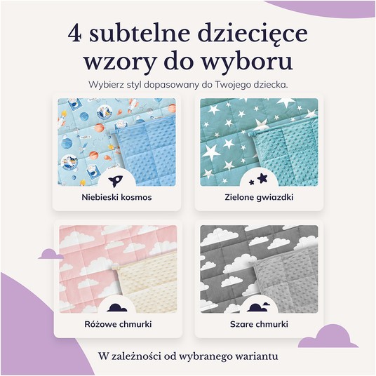 Koc obciążeniowy szare chmurki 2,4 kg YoCo (4) -zdjęcie numer 11