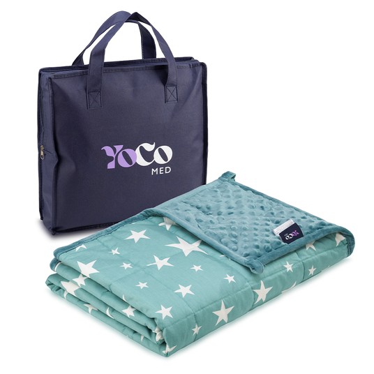 Koc obciążeniowy zielone gwiazdki 2,4 kg YoCo (4) -zdjęcie numer 7