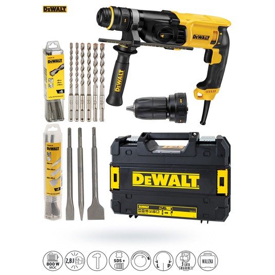Młotowiertarka 800 W SDS+ 2,8j kufer+ akc DEWALT -zdjęcie numer 2