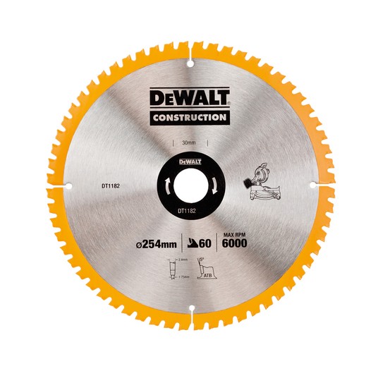 Piła tarczowa 254x60z x30 z widią DeWALT -zdjęcie numer 1