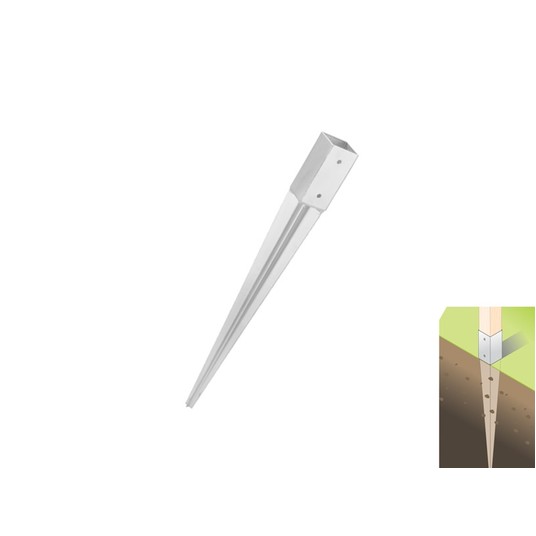 Podstawa słupa wbijana 71x600x150x1,8mm -zdjęcie numer 1