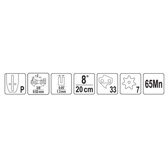 Prowadnica 8" 3/8"P 33 ogniw szer. 0,05" (1,3mm) -zdjęcie numer 3