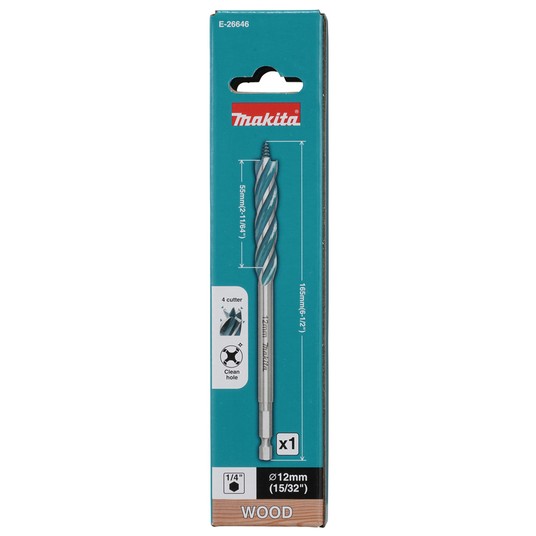 Świder do drewna 12x165mm 4-ost 4-kraw MAKITA -zdjęcie numer 3