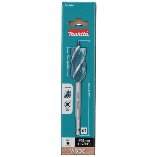 Świder do drewna 28x165mm 4-ost 4-kraw MAKITA -zdjęcie numer 3
