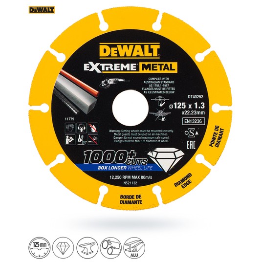 Tarcza do metalu 125x1,3 DIAMENTOWA EXTREME DEWALT -zdjęcie numer 3