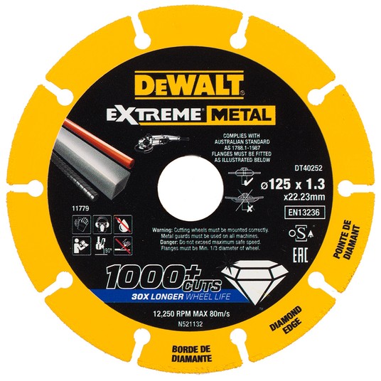 Tarcza do metalu 125x1,3 DIAMENTOWA EXTREME DEWALT -zdjęcie numer 2