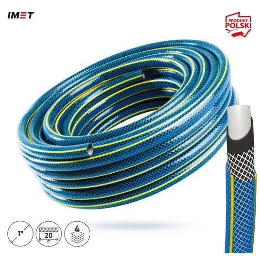 Wąż ogrodowy Bluebos+ 1" 20m niebieski IMET -zdjęcie numer 5