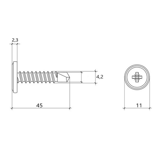 Wkr.samow podkład ocynk 4,2x45mm (300) -zdjęcie numer 3