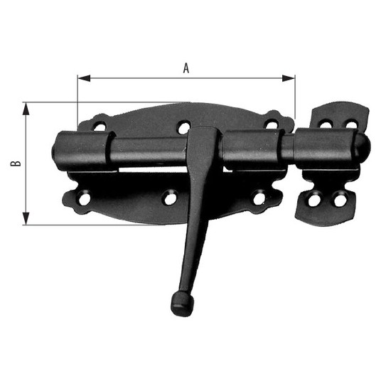 Zasuwka L-100mm czarna MOD 484-100 AMIG -zdjęcie numer 1