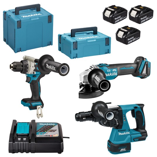 Zestaw DDF486 DHR243 DGA506 3x5Ah MAKITA 2x Makpac -zdjęcie numer 1