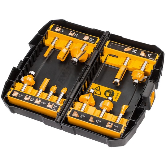 Zestaw frezów 12 sztuk na uchwyt 8mm DEWALT -zdjęcie numer 1
