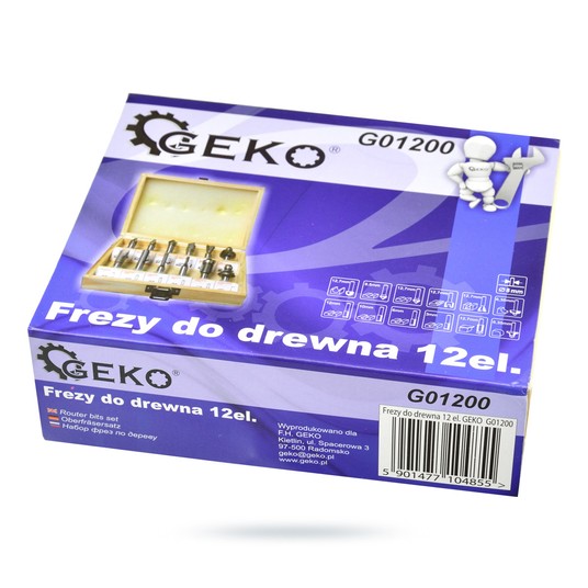 Zestaw frezów do drewna 8mm 12cz GEKO -zdjęcie numer 6
