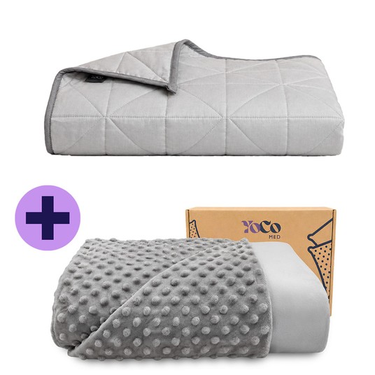 Zestaw Koc diamond 2,4 kg + Poszewka szara -zdjęcie numer 1