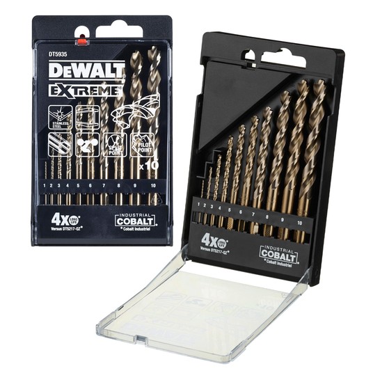 Zestaw wierteł do metalu 1-10 10cz COBALT DeWalt -zdjęcie numer 1
