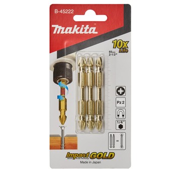 BIT PZ2-PZ2 x 65mm dwustronny 3szt MAKITA GOLD