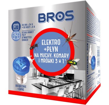 BROS elektrofumigator+płyn na muchy komar mrów(12)
