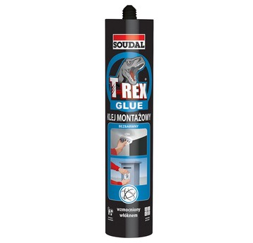 Klej montażowy T-REX bezbarwny wzmo 310ml SOUDAL
