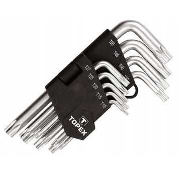 Klucze TORX T10-T50, zestaw 9 szt TOPEX