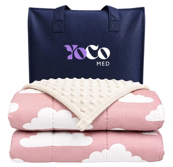 Koc obciążeniowy różowe chmurki 2,4 kg YoCo (4)