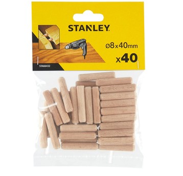 Kołek meblowy fi 8mmx40mm drewn(opk40szt) STANLEY