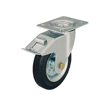 Koło 100/24 skrętne z płytką łoży+ hamulec 70 kg