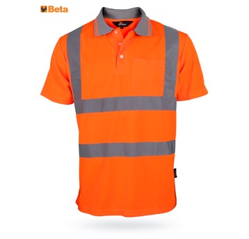 Koszulka POLO M pomarańczowa z odblaskami BETA