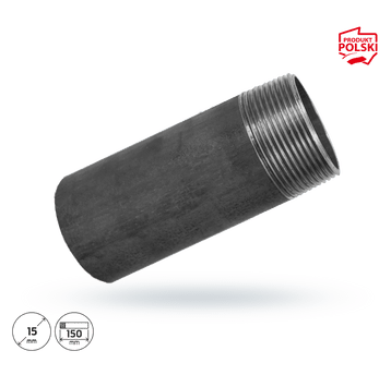 Króciec czarny 15 1/2" L-150 jednostronnie gwint