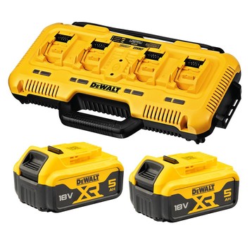 Ładowarka 4-portowa DCB104+ 2x DCB184 5Ah DeWalt