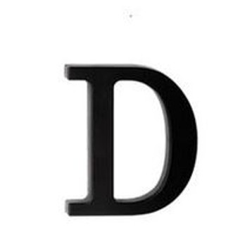 Litera PCV czarna"D" 10cm