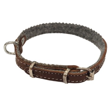 Obroża 2-razy szyta 10mm x 300mm BRĄZ
