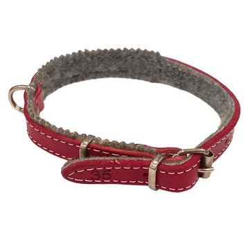 Obroża 2-razy szyta 10mm x 300mm CZERWONA