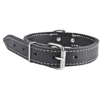 Obroża 2-razy szyta 20mm x 550mm CZARNA