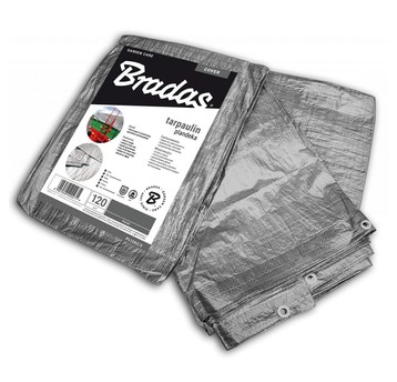 Plandeka 4x5 120G SUPER mocna srebrna