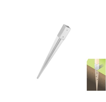 Podstawa słupa wbijana 91x600x150x1,8mm