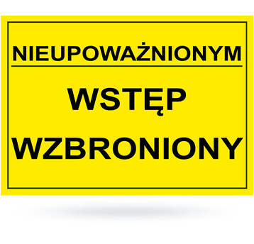 Tab: Nieupoważnionym wstęp wzbroniony BTO-26 20x33