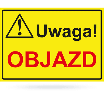 Tab: Uwaga! objazd 25x35cm