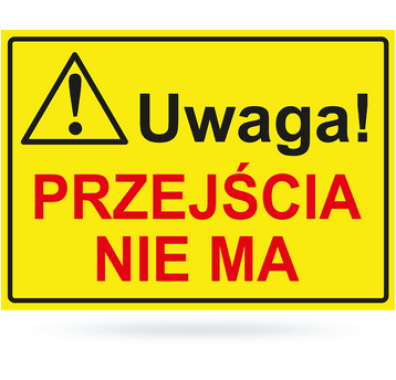 Tab: Uwaga! przejścia nie ma BTO-8 25x35cm