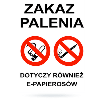 Tab: Zakaz palenia dotyczy e-pap ZI-47/2 17x25cm