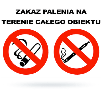 Tab: ZAKAZ PALENIA wyr tyt i pap elek na ter obie