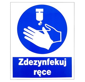 Tab: Zdezynfekuj ręce 22,5 x 28 cm