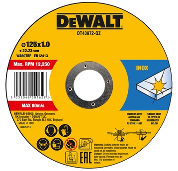 Tarcza do metalu 125x1,0 INOX DeWalt 1szt