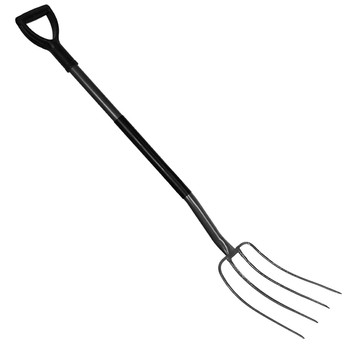 Widły 4 zębne trzon metal PROFESSIONAL szar-pom