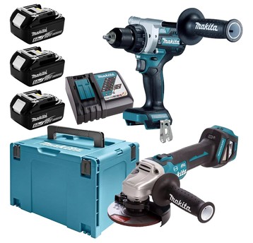 Wkrętarka DDF492 + szlifierka DGA513 3x5Ah MAKITA